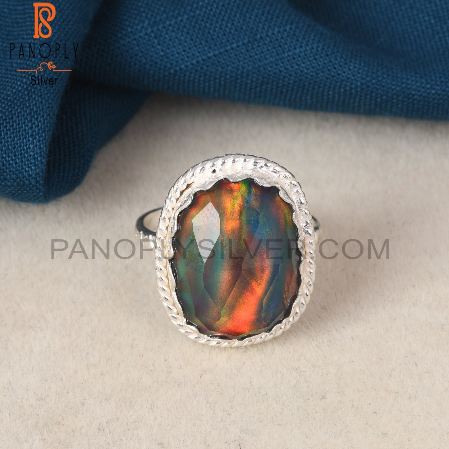 Aurora Opal Green 925 Sterling Silver Engagement Rings