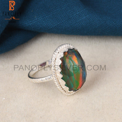 Aurora Opal Green 925 Sterling Silver Engagement Rings