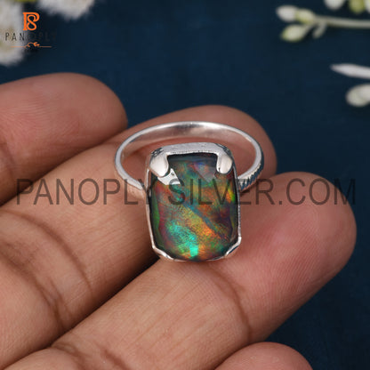 925 Silver Opal red Green Gems Jewelry For Women Ring