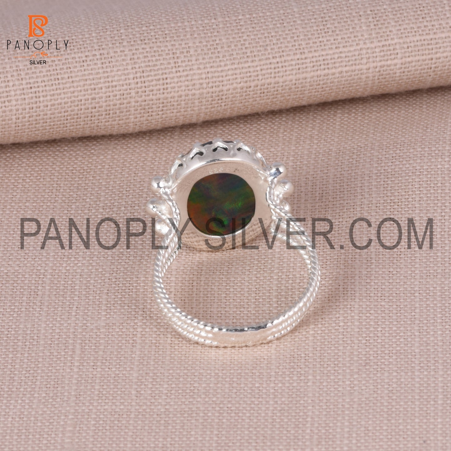 925 Silver Red Green Gems Jewelry For Women Aurora Opal Ring