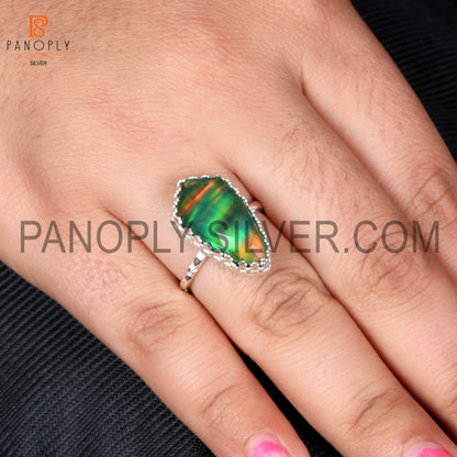 925 Silver Green Gems Jewelry For Girls Aurora Opal Ring