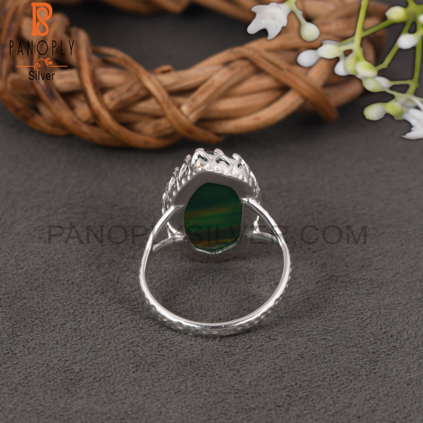 Aurora Opal Green Fancy 925 Sterling Silver Rings for Gift