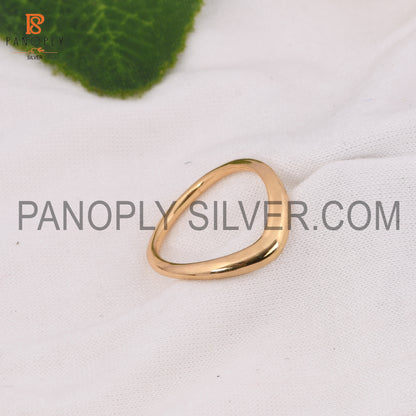 18k Gold Plated Curved Band Ring