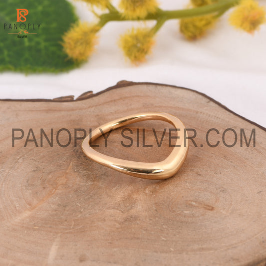 18k Gold Plated Curved Band Ring