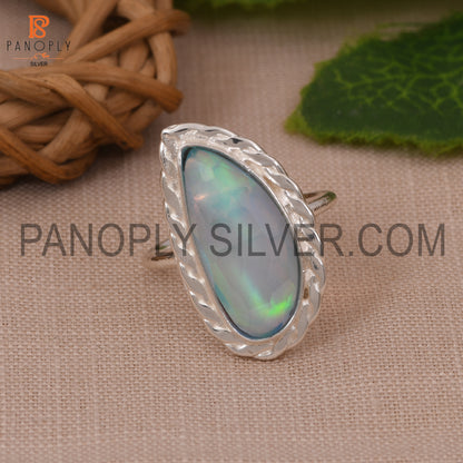 Unshaped Aurora Opal Sky Ring for Women