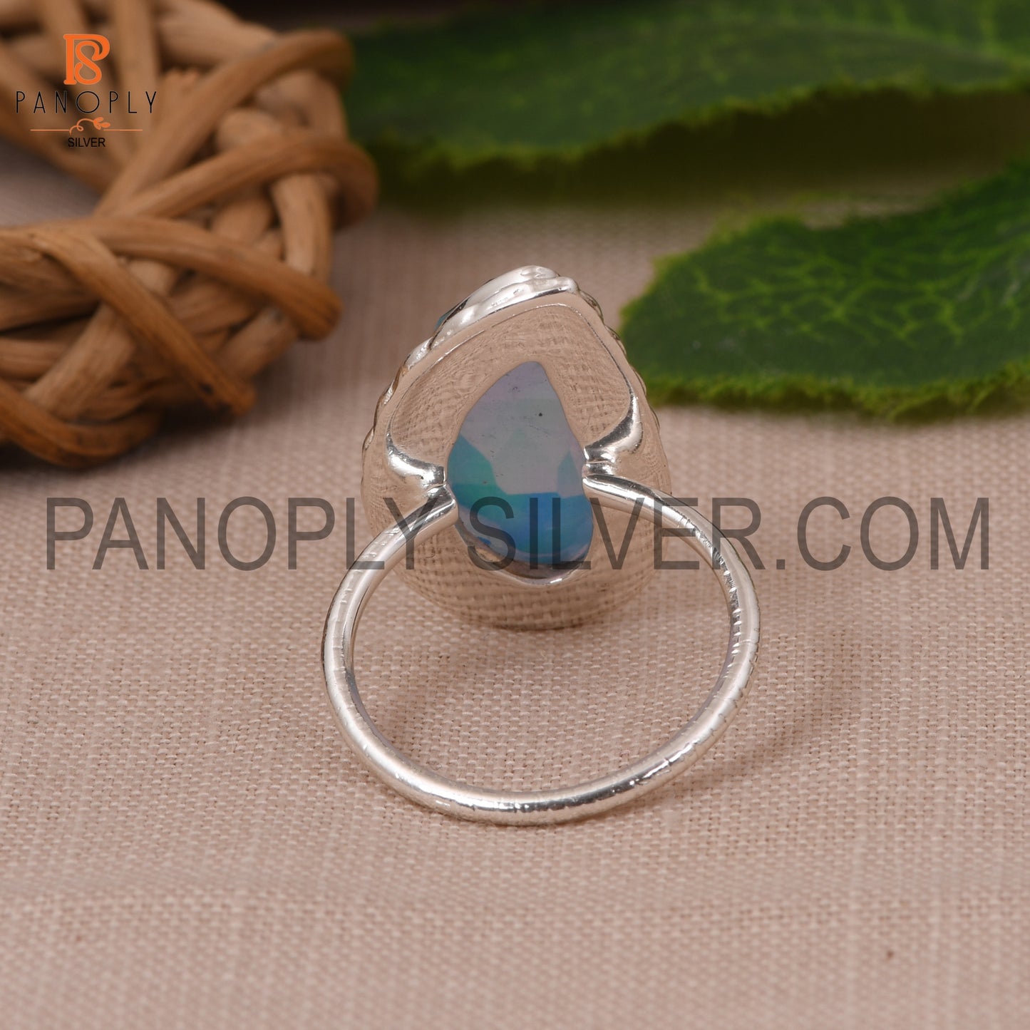 Unshaped Aurora Opal Sky Ring for Women