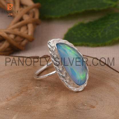 Unshaped Aurora Opal Sky Ring for Women