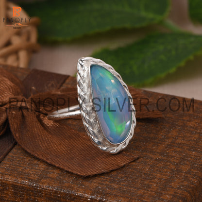 Unshaped Aurora Opal Sky Ring for Women