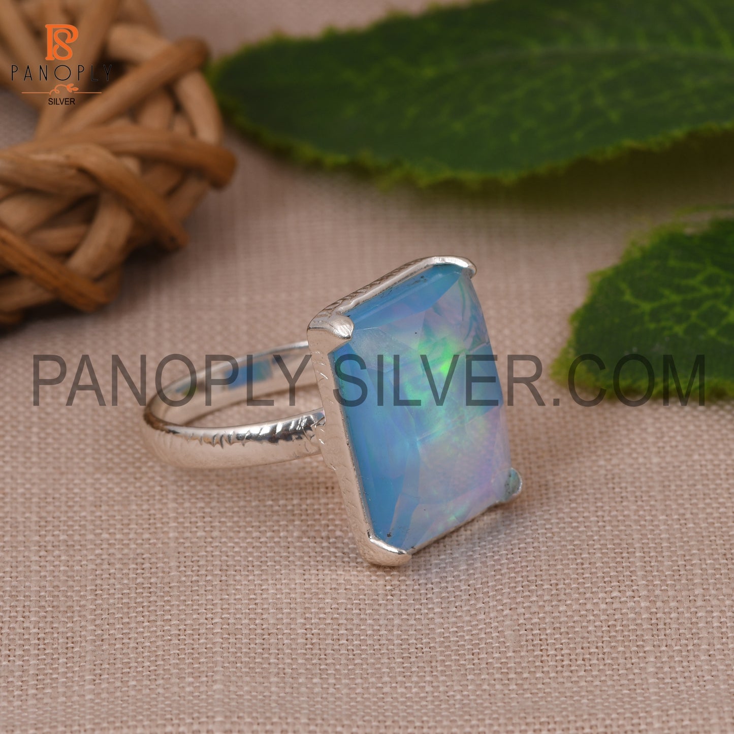Beautiful Shining Stone Baguette  Shape 925 Silver Ring Gift for Mom