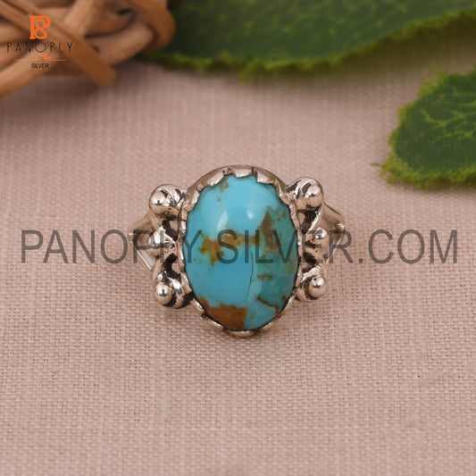 Turquoise Oval Shape Split Band Ring