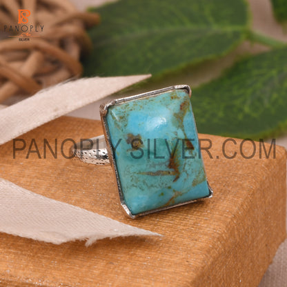 Turquoise Baguette Shape Kingman Stone Ring