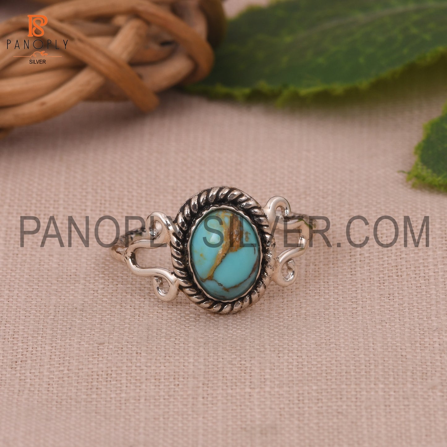 Kingman Turquoise 925 Silver Engagement Ring
