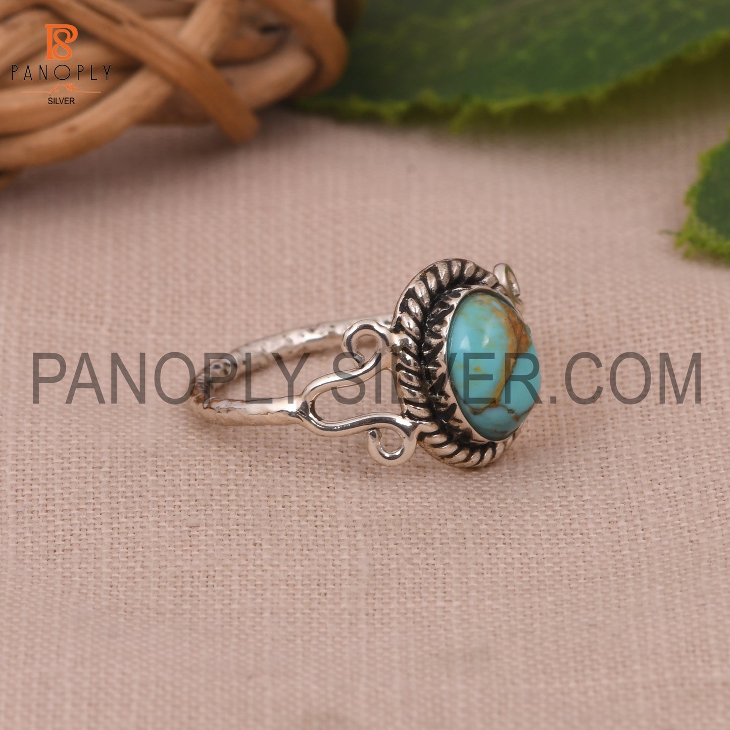 Kingman Turquoise 925 Silver Engagement Ring