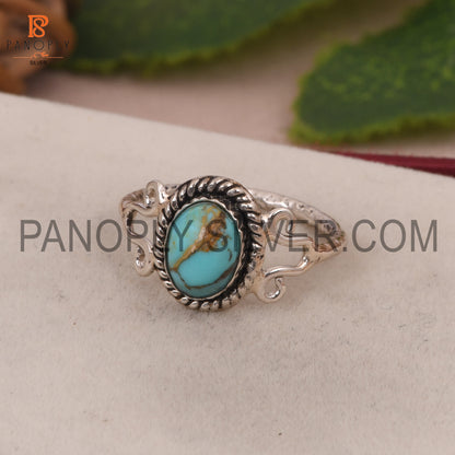 Kingman Turquoise 925 Silver Engagement Ring