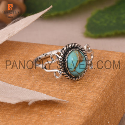 Kingman Turquoise 925 Silver Engagement Ring