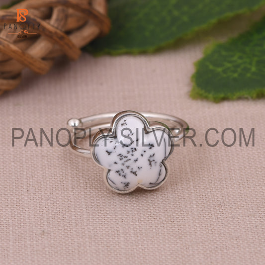 Dendrite Sun Flower Adjustable Ring