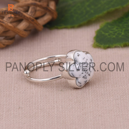 Dendrite Sun Flower Adjustable Ring