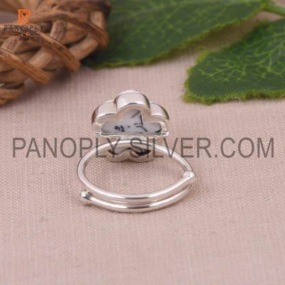 Dendrite Sun Flower Adjustable Ring
