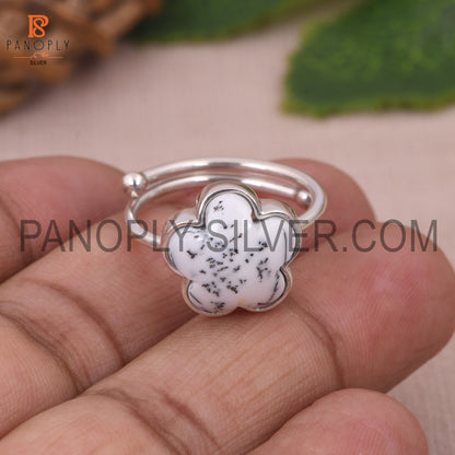 Dendrite Sun Flower Adjustable Ring