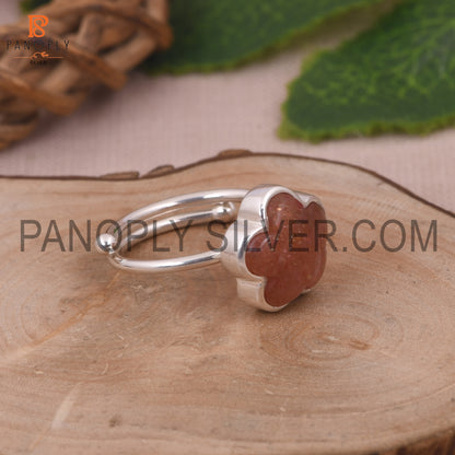 Sun Stone Flower Adjustable Ring Gift For Mother