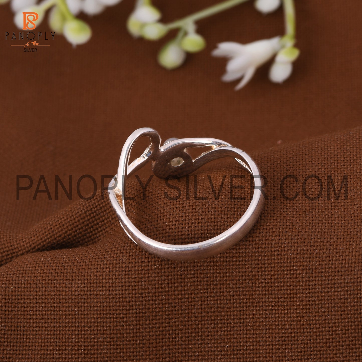 Natural Gemstone 925 Sterling Silver infinity By Pass Rings
