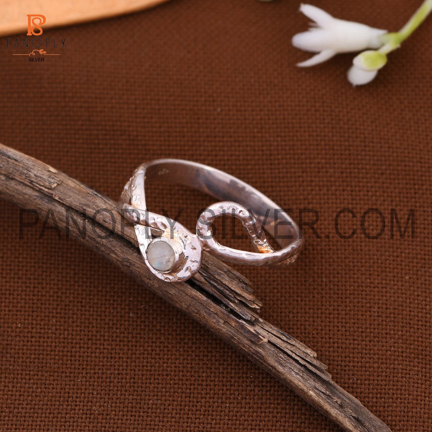 Natural Gemstone 925 Sterling Silver infinity By Pass Rings