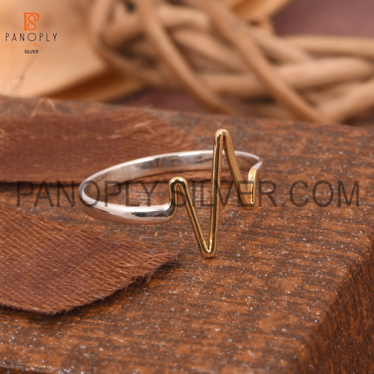 Heart Line Two Tone Rings For Girls