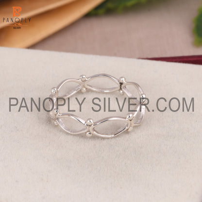Twist 925 Silver Ring For Girls