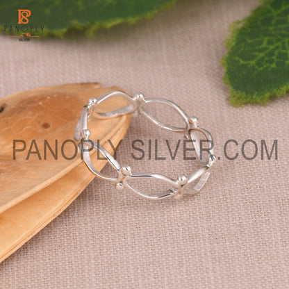 Twist 925 Silver Ring For Girls