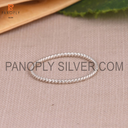 Rope Band 925 Silver Ring Gift for Wife