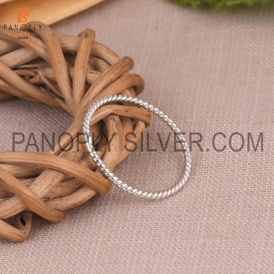 Rope Band 925 Silver Ring Gift for Wife