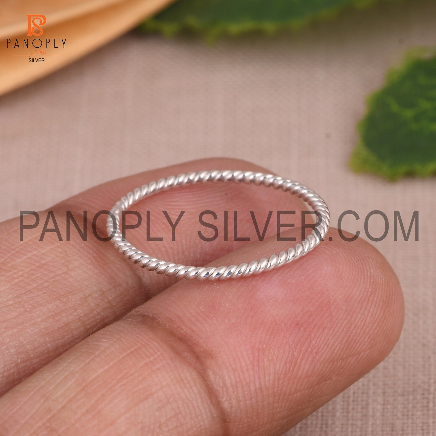 Rope Band 925 Silver Ring Gift for Wife