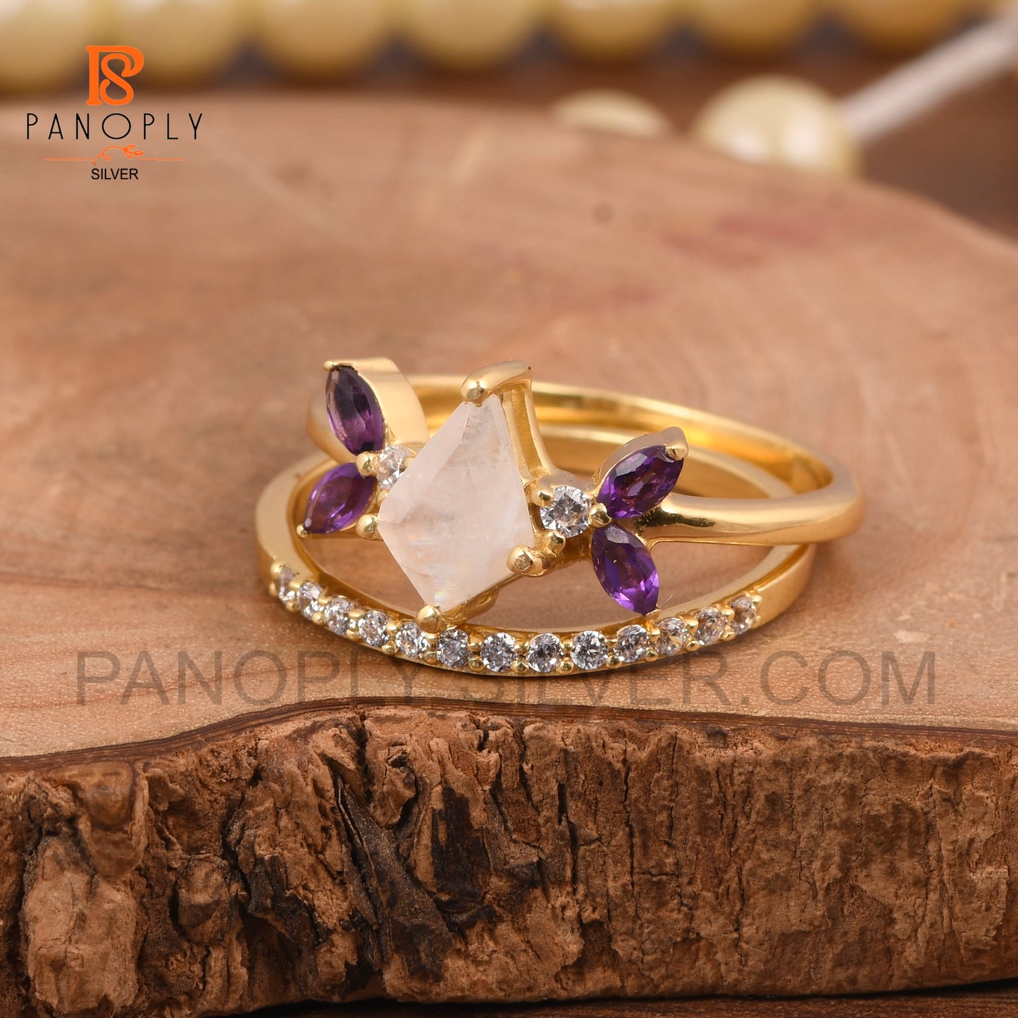 Marquise 925 Silver 18k Gold Engagement Rings