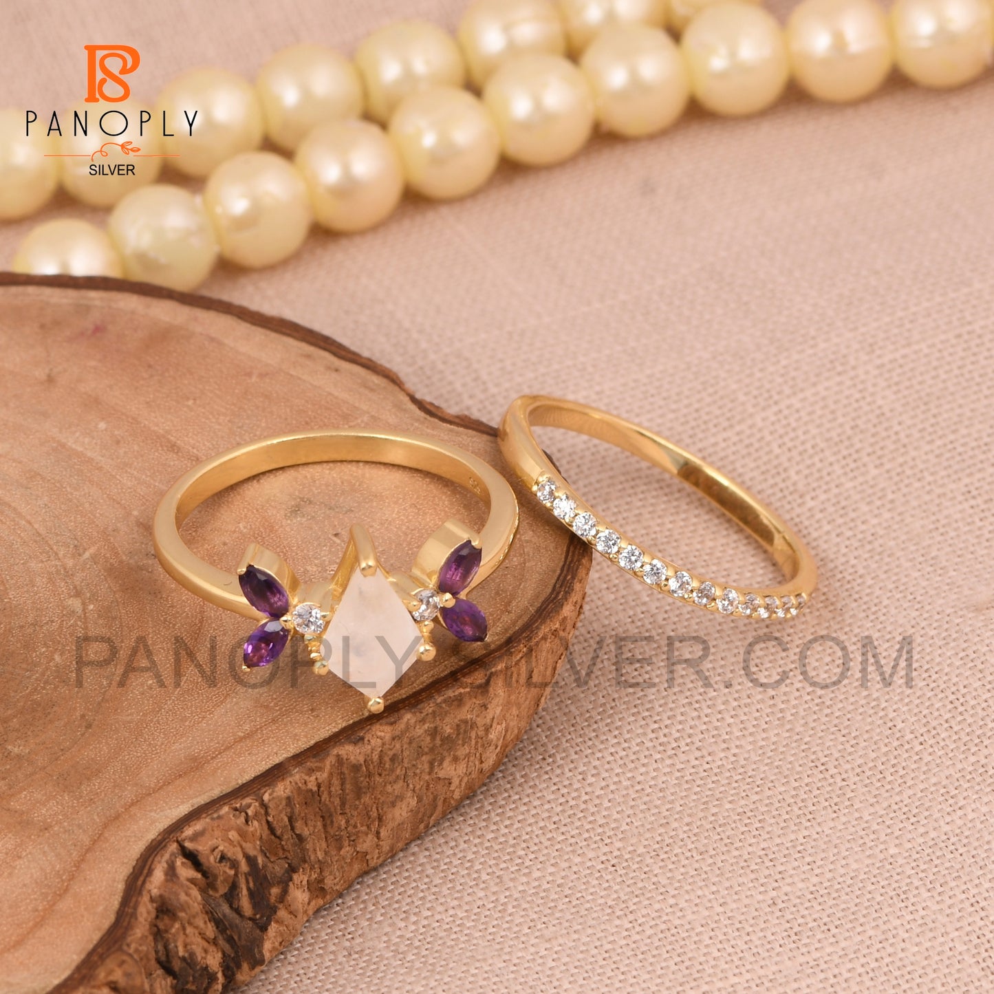 Marquise 925 Silver 18k Gold Engagement Rings