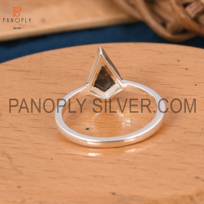 925 silver triangle shape labradorite gemstone rings