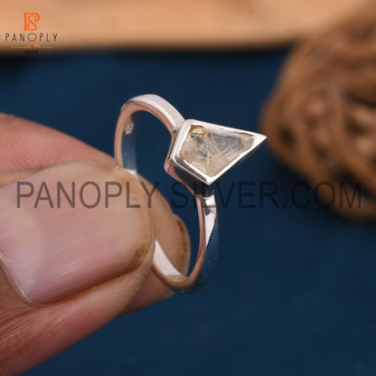 Golden Rutile vintage art deco minimalist rings
