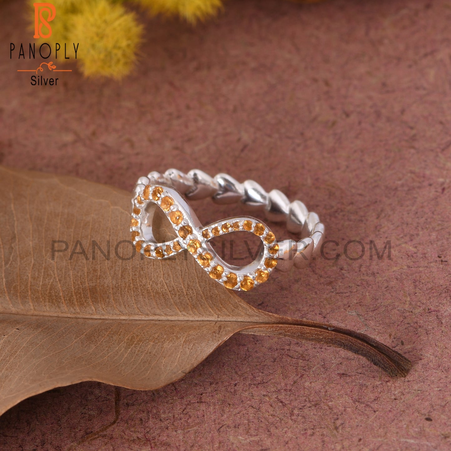 Silver Infinity Ring in 925 Quality Silver Heart Band Rings