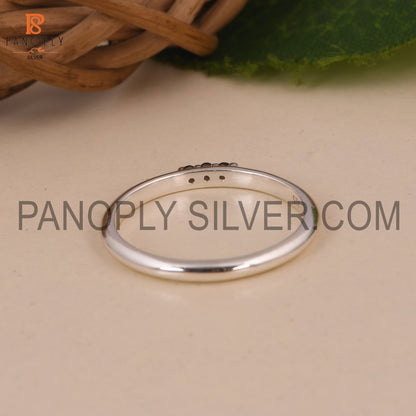 Thin Triple Stone Stacking Ring Gift For Mum, Minimalist Rings