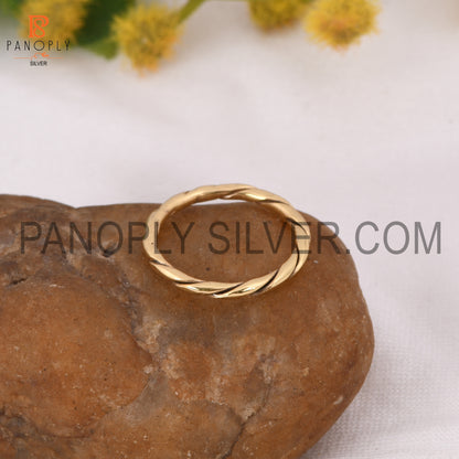 18k Gold Plated Twist Band Wire Ring