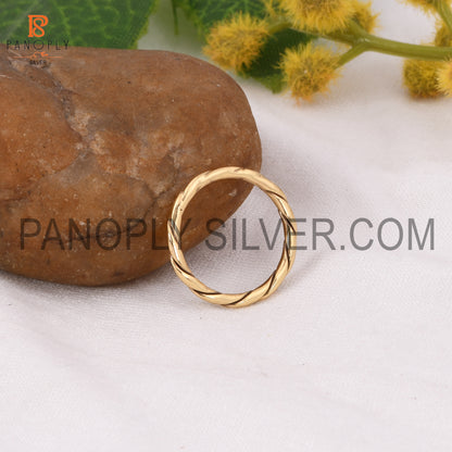 18k Gold Plated Twist Band Wire Ring