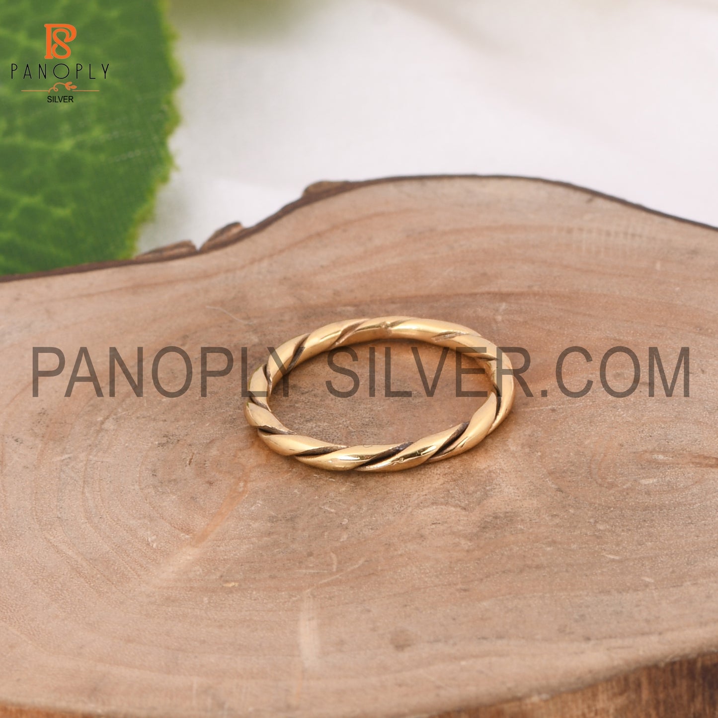 18k Gold Plated Twist Band Wire Ring