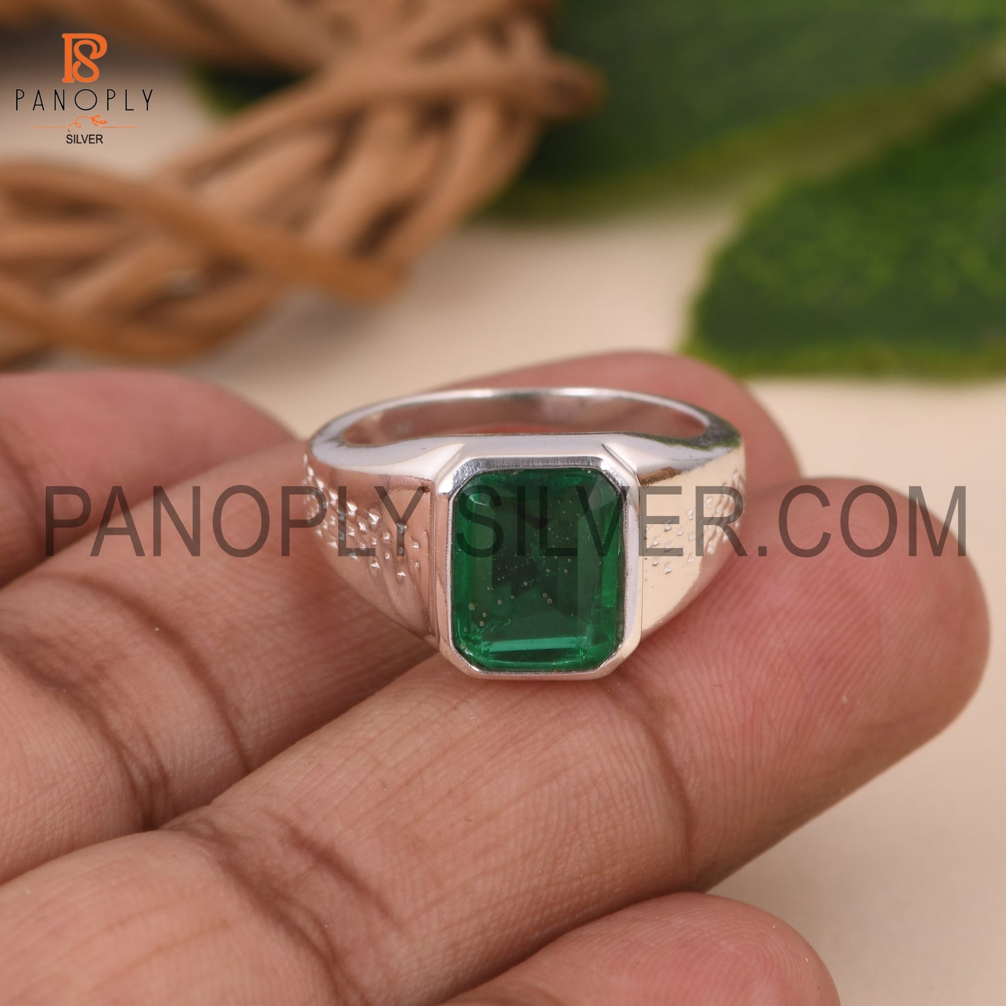 Zambian Emerald Quartz Gemstone Ring For Hubby Gift For Father