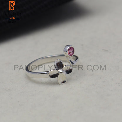 Vintage Pink Topaz Engagement Floral Beauty Rings