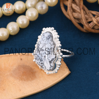 Cloud Silver Rings, 925 Sterling Silver Dendrite Rings