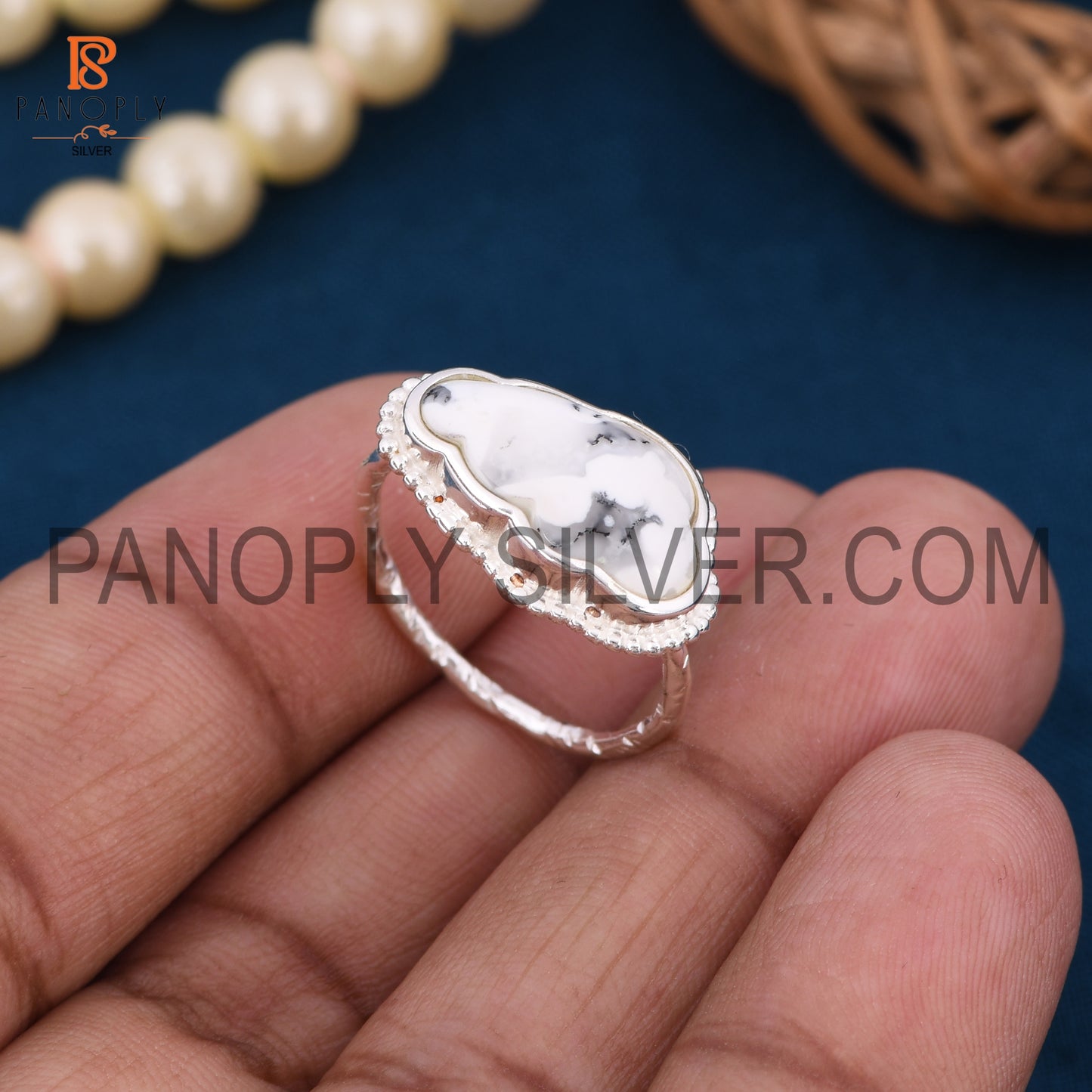 Dendrite 925 Quality Cloud Shape Silver Rings