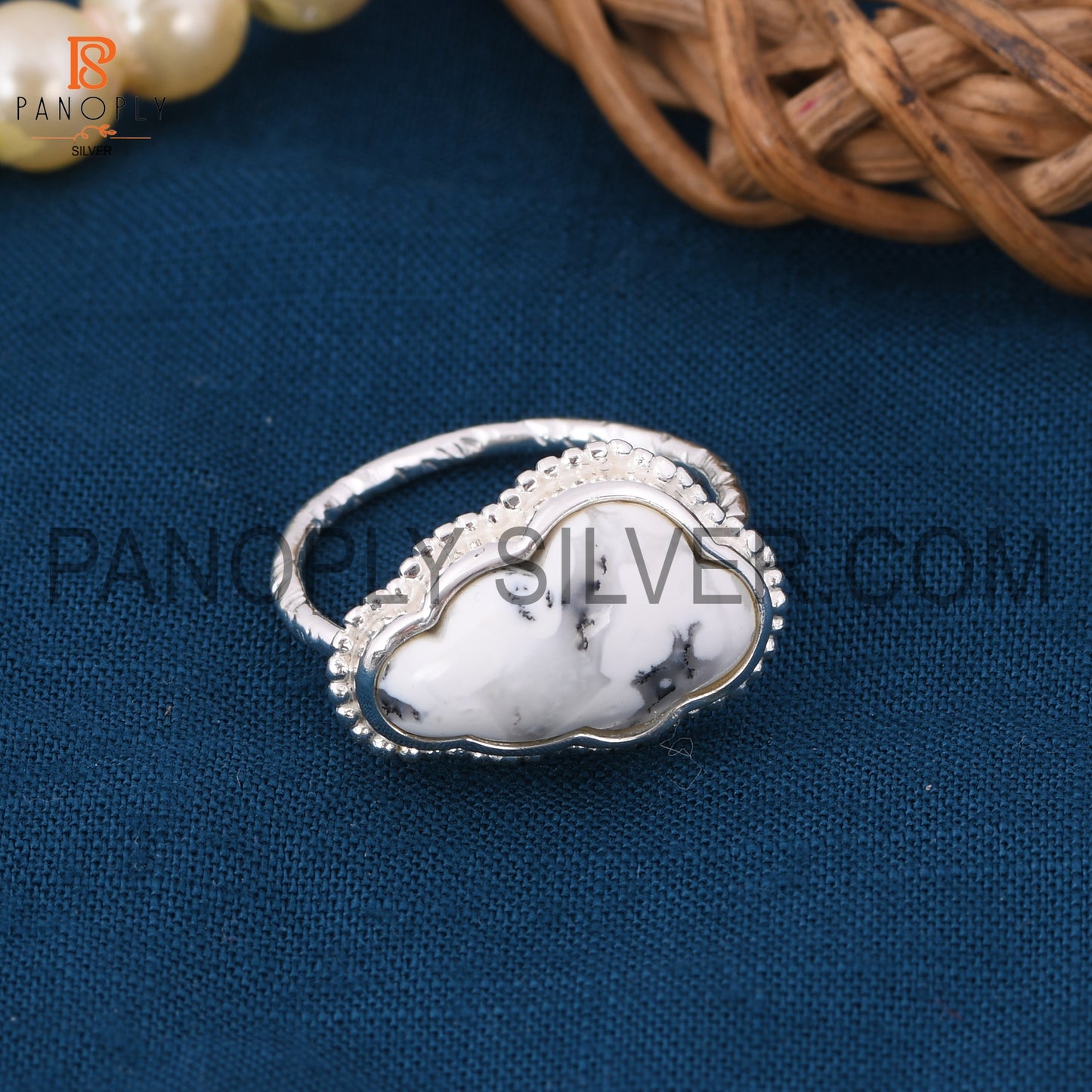 Dendrite 925 Quality Cloud Shape Silver Rings