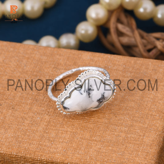 Dendrite 925 Quality Cloud Shape Silver Rings