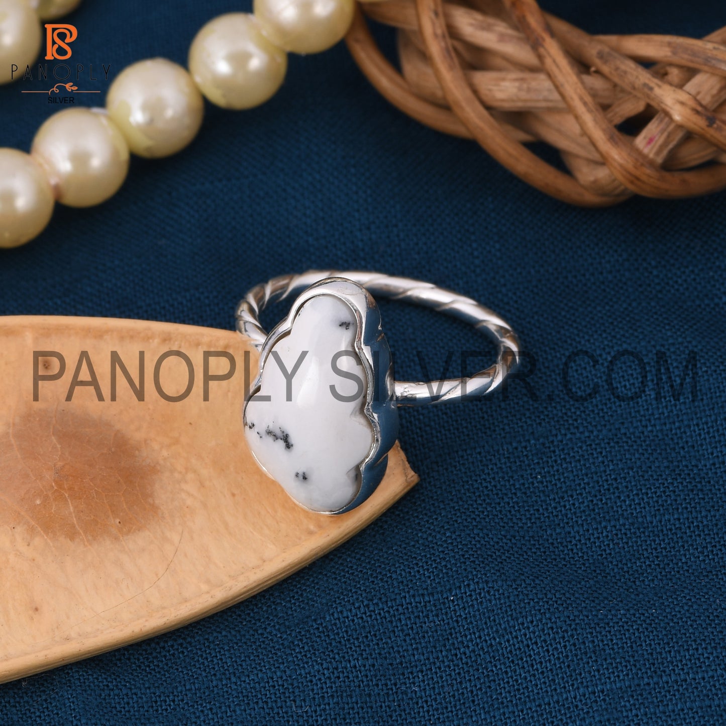 Dendrite Twist Band 925 Quality Silver Cloud Rings For Girls