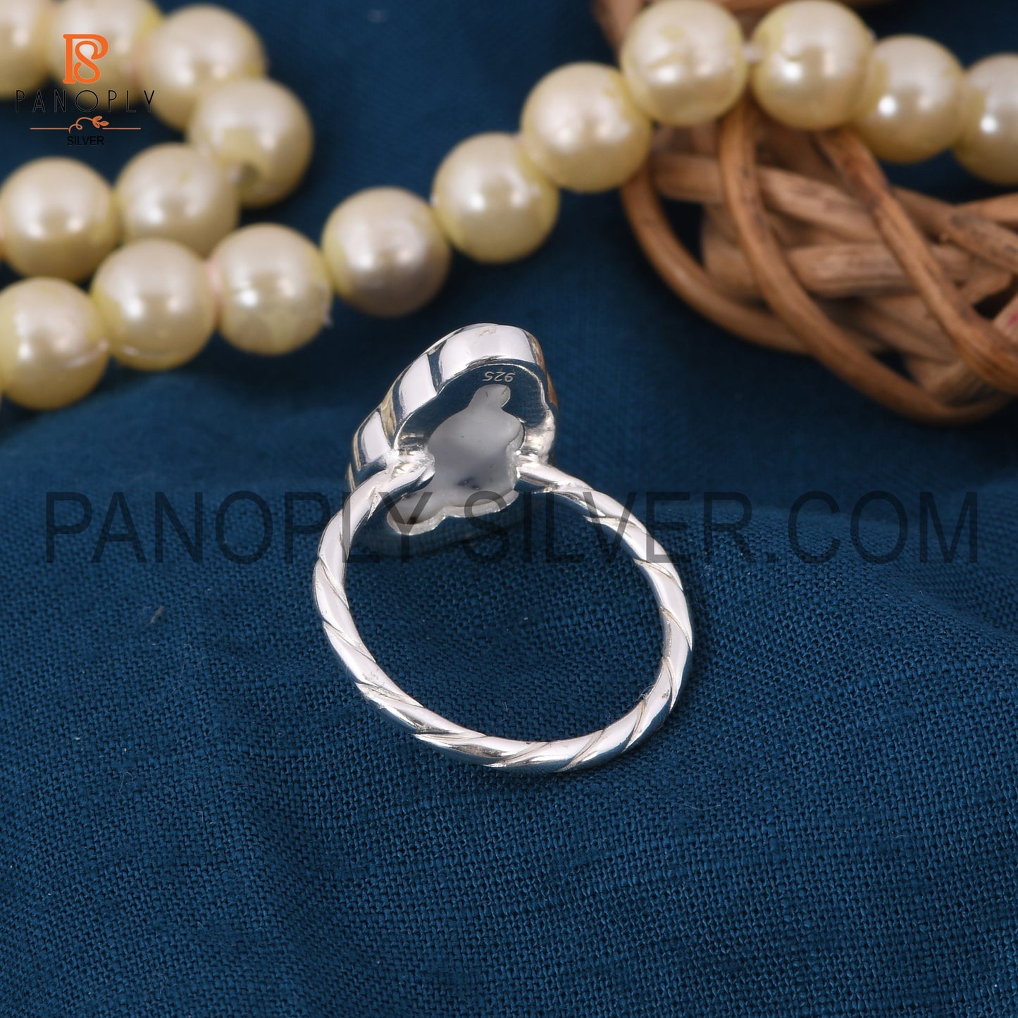 Dendrite Twist Band 925 Quality Silver Cloud Rings For Girls