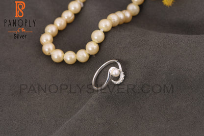 Half Moon Pearl Crescent Rings 925 Jewelry